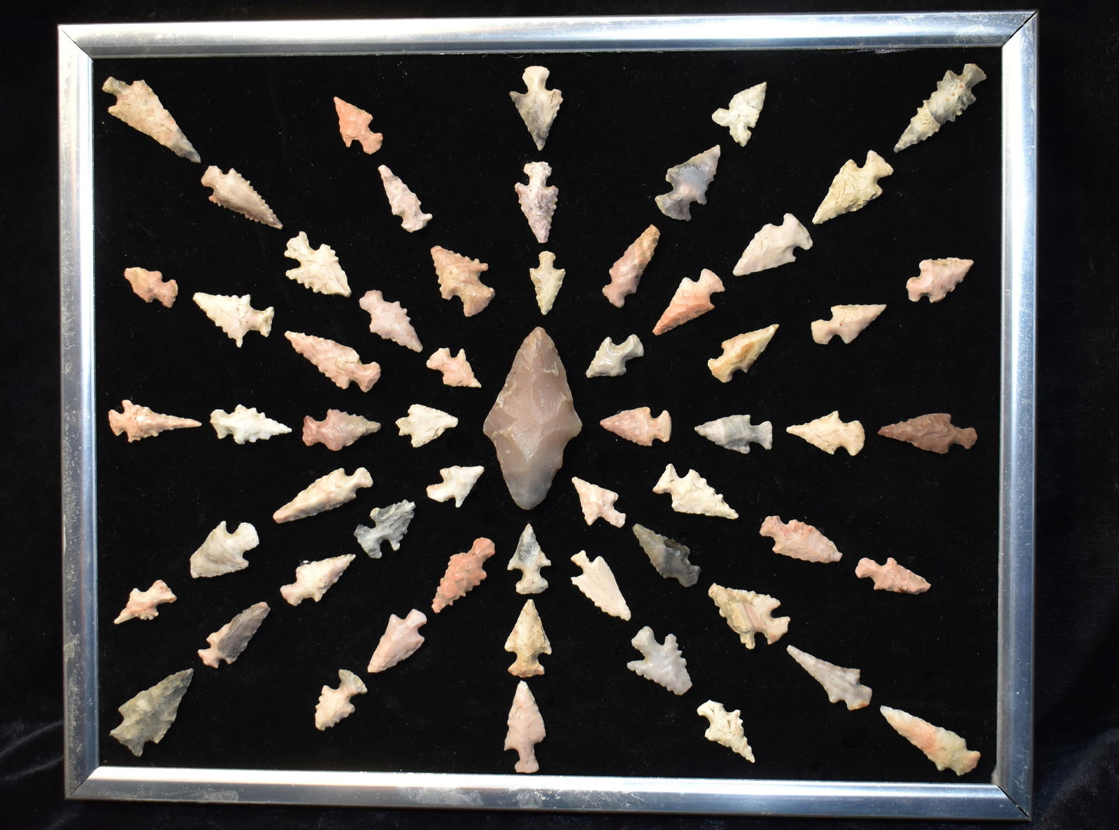 Frame of 50+ Sequoia, Scallorn and Other Bird Points (1 of 7)