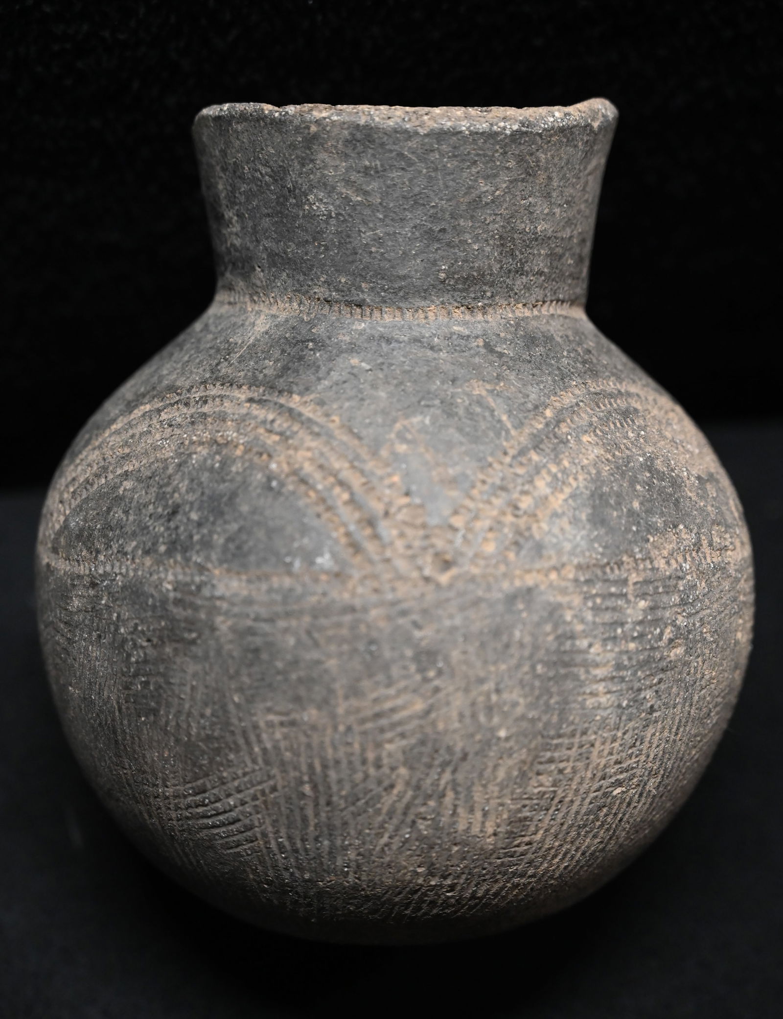 6 1/2" Ancient African Pottery Vessel w/ Geometric Designs (1 of 7)
