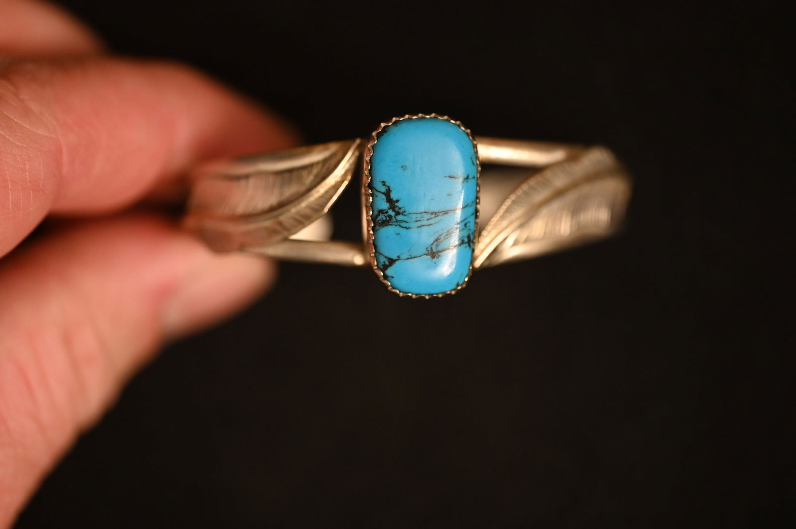 Navajo Silver & Turquoise 2 3/8" Cuff/Bracelet. (1 of 6)
