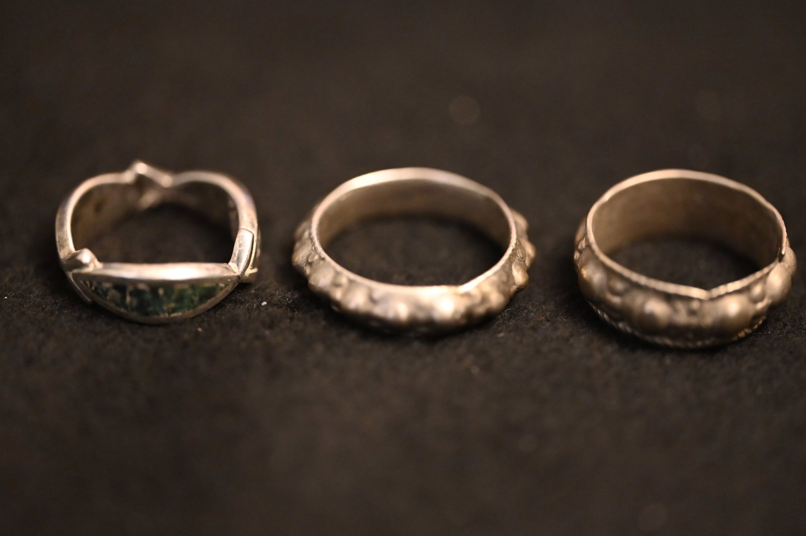 3 Vintage African Silver Rings.: 3 Vintage African Silver Rings.