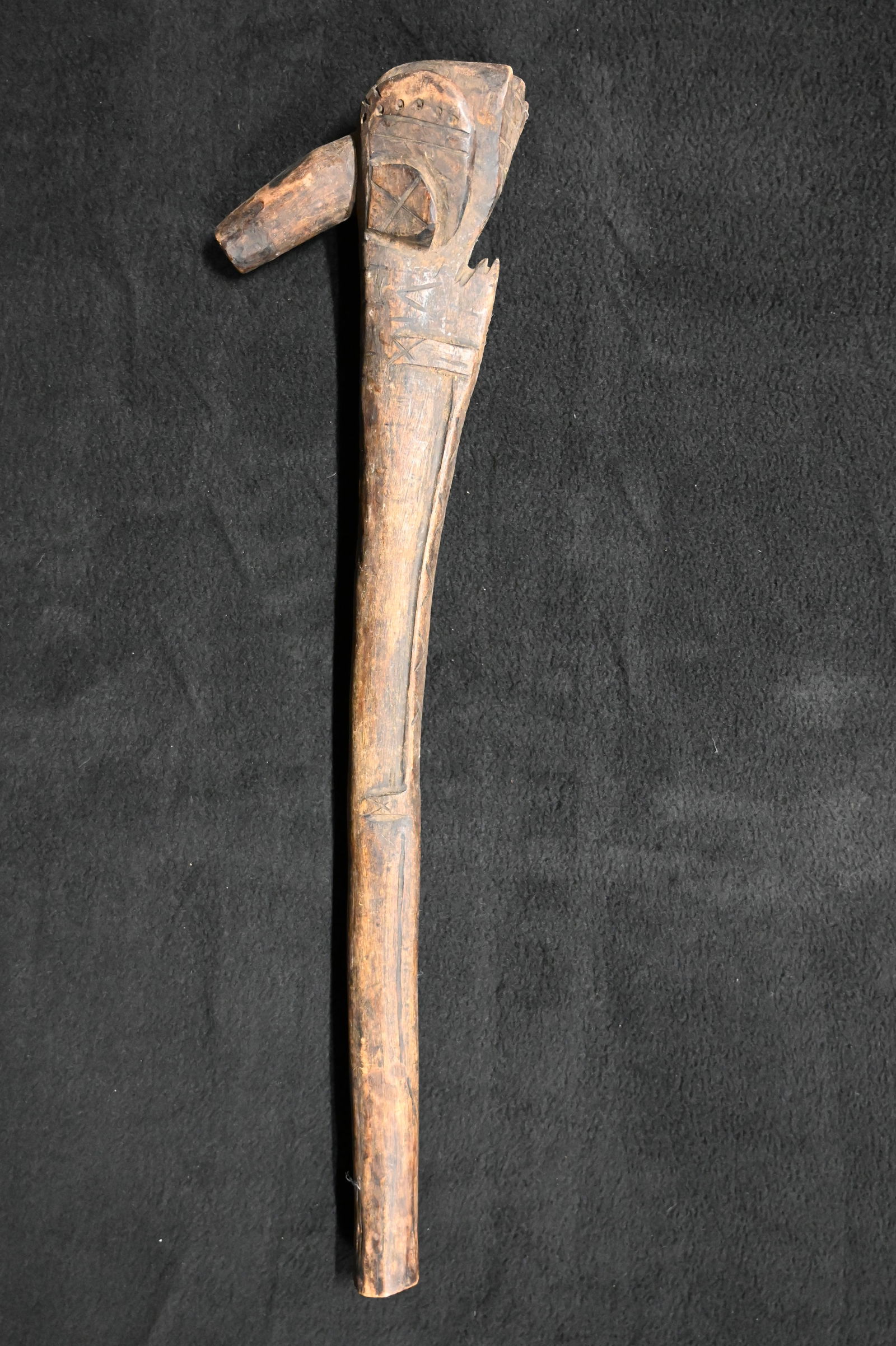Caledonia Kanak Carved Wood Bird-Headed Club Porowa ra Maru. (1 of 9)