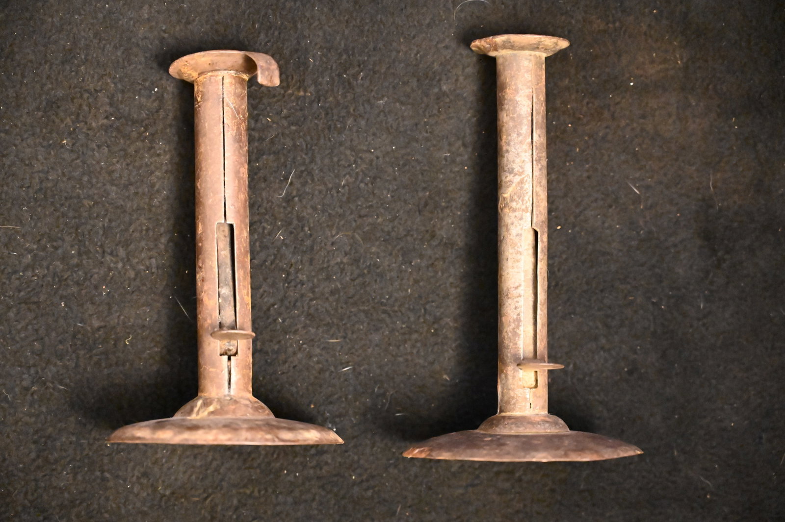 Set of Metal Candle Sticks Circa 1800's.: Set of Metal Candle Sticks Circa 1800's.