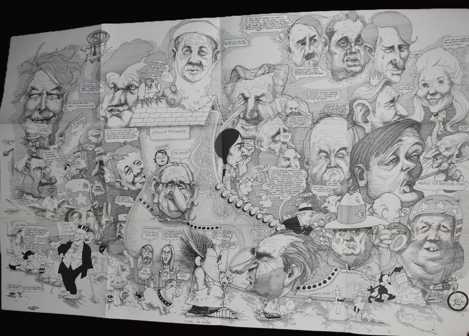 1971 Vietnam War Era Political Cartoon Poster by R. J. Shay (1 of 8)