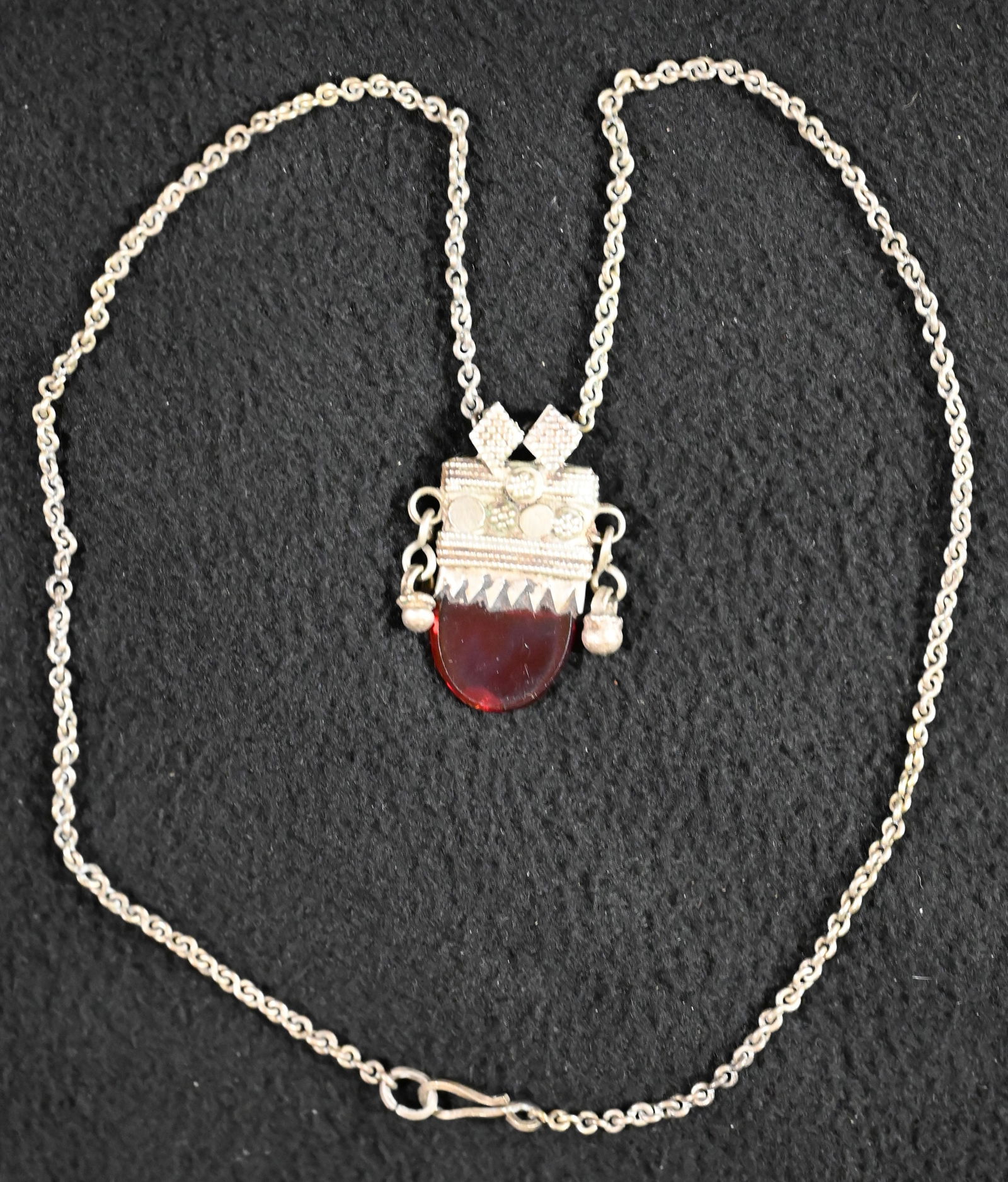 Tuareg Red Jasper & Silver Pendant Necklace (1 of 5)
