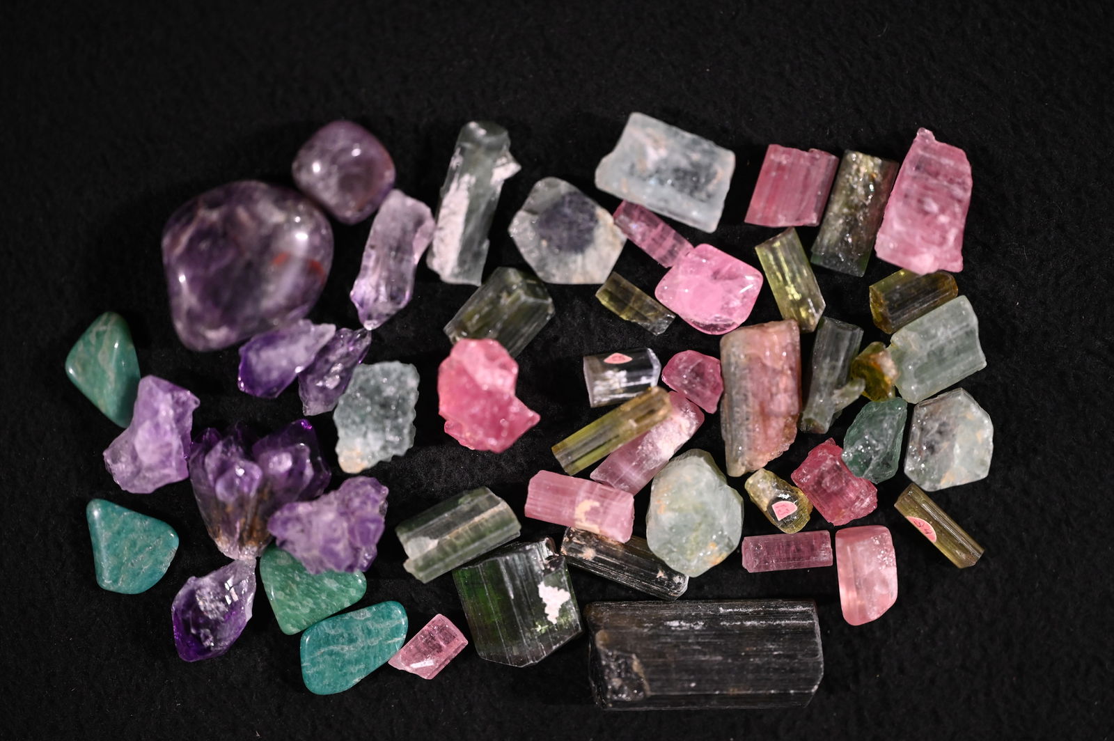 Pink, Green, & Purple Tourmaline Gemstones. (1 of 6)