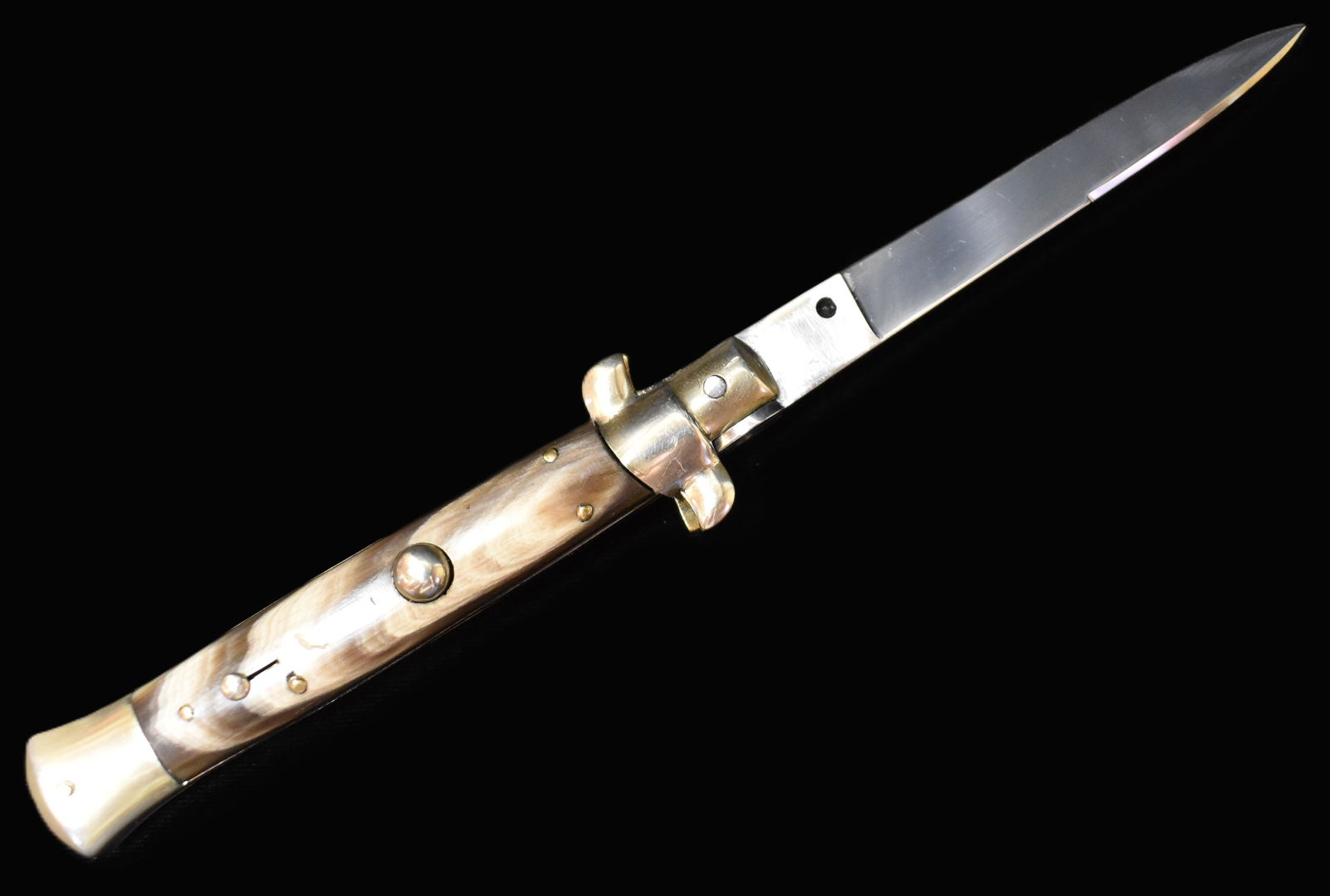 9" Swivel Bolser Switchblade w/ Horn Handles Made by Inox (1 of 7)
