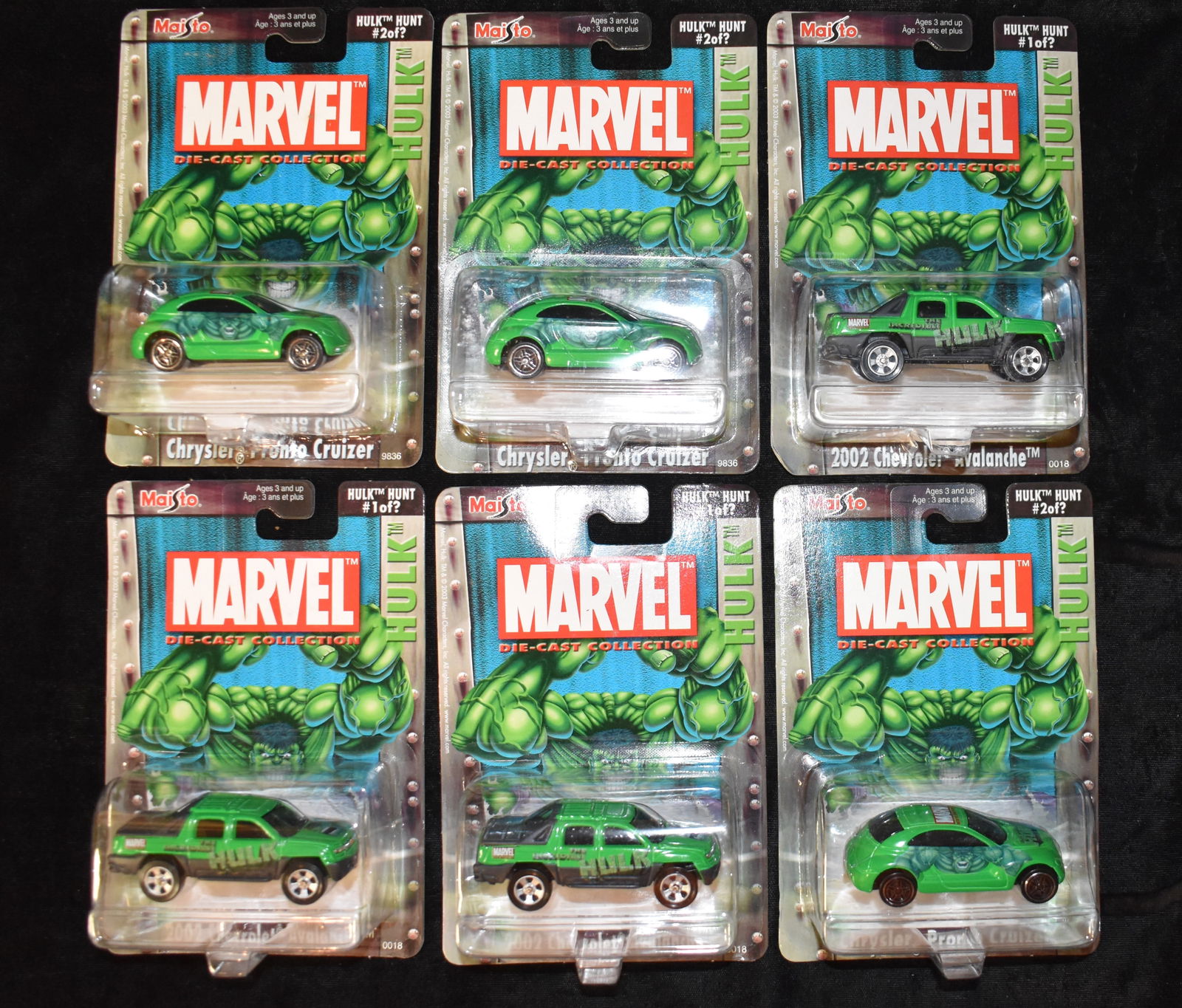 2003 Maisto Marvel Series 2 Hulk 1:24 Scale Diecast Cars - 6 Cars (1 of 4)