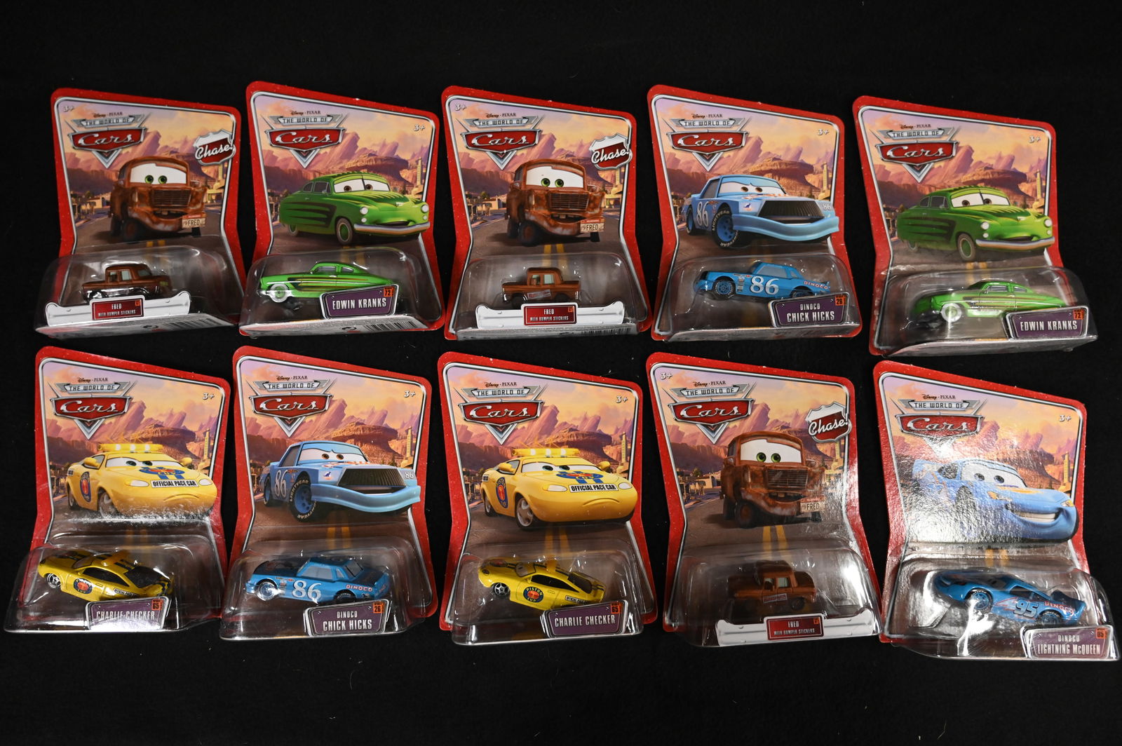 10 Mattel The World of Cars 2008 Diecast 1/64 Scale Cars.: 10 Mattel The World of Cars 2008 Diecast 1/64 Scale Cars.