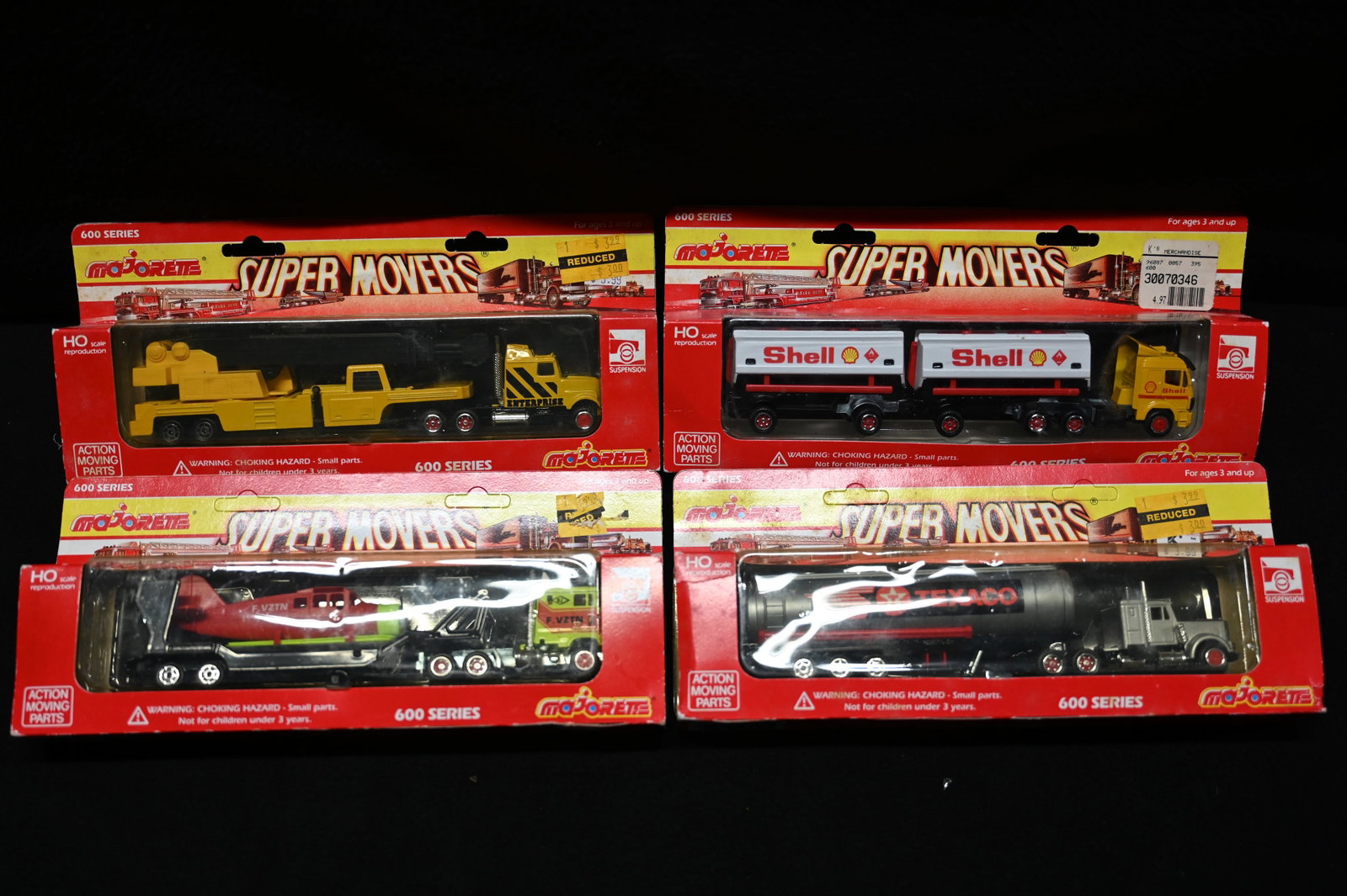 4 Majorette 600 Series Super Movers in the original packaging.: 4 Majorette 600 Series Super Movers in the original packaging.