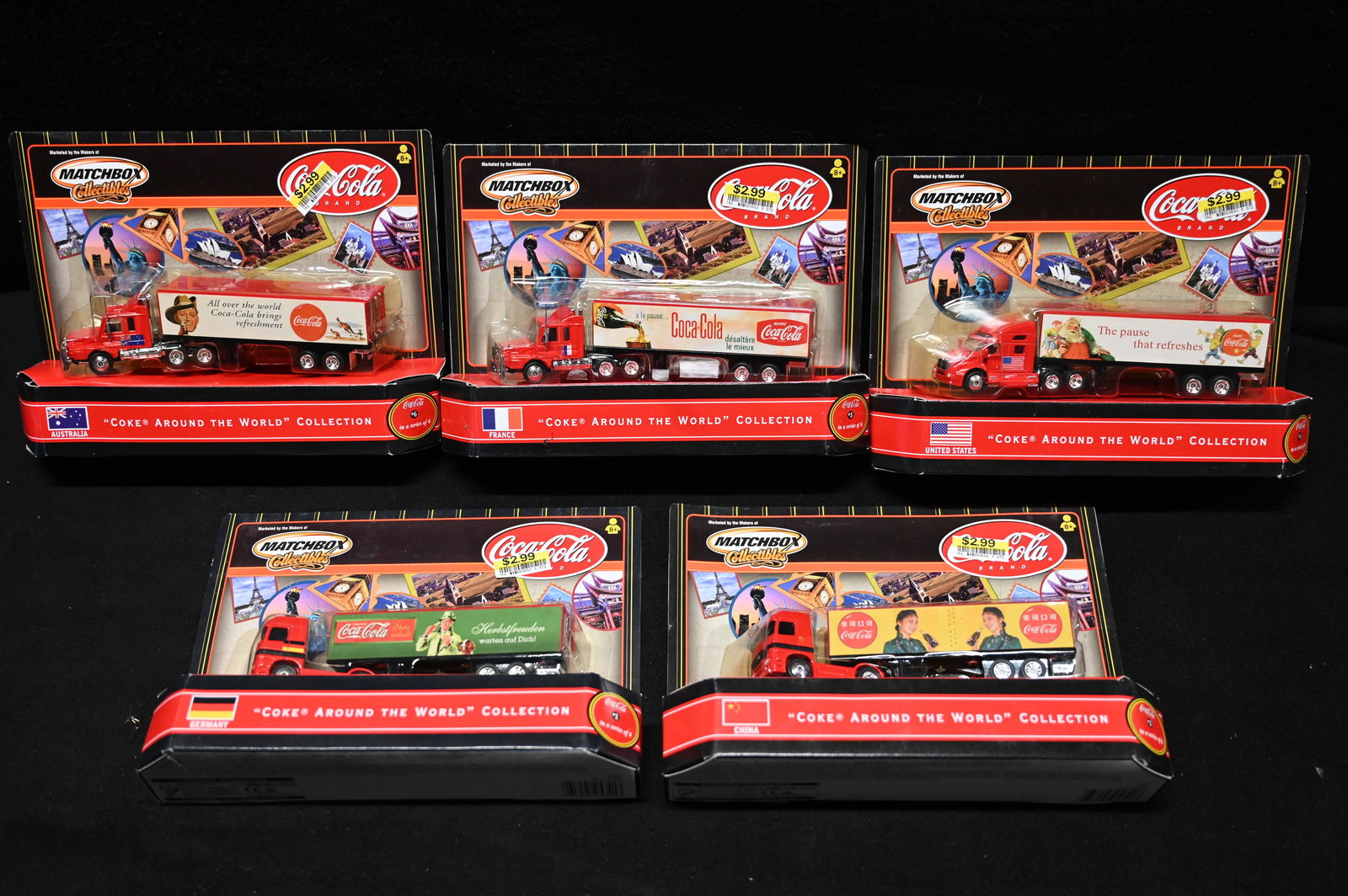5 Matchbox Collectibles Coca-Cola 1/64 Scale Semi's from the Coke Around The World 2000 Collection. (1 of 4)