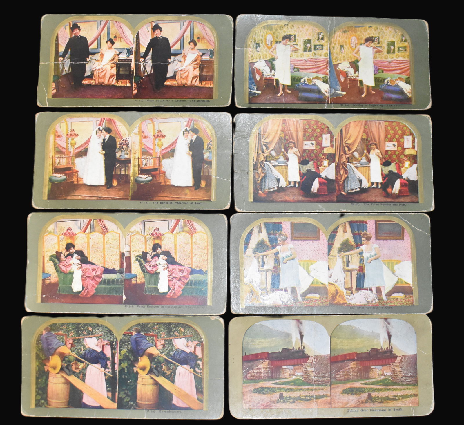 8 Victorian Era Stereoscope Viewer Cards - Early Beginnings (1 of 3)
