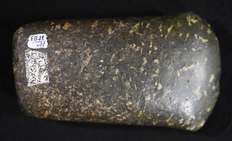 4 3/8" Porphyry Granite Flared Bit Celt Found in Pickaway Co. Ohio. Comes with a Ryan Keele COA Ex: