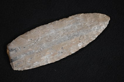 5 1/8" Dover Chert Tennessee River Blade Ex: Walt McIntyre Collection Found in IL/TN/KY area by