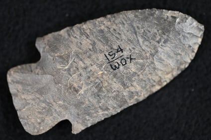 2 3/4" Big Slough Arrowhead Ex: Walt McIntyre Collection. Well made out of Dover Chert found in the