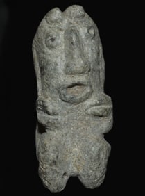 Rare Mezcala Stone Effigy THE SEATED MAN - 300 BC Pre-Columbian