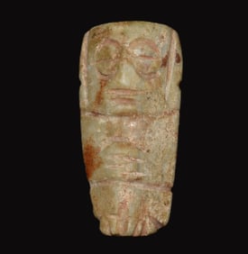 Pre Columbian Mezcala Mixtec Jade Figural Pendant - 1 5/8"