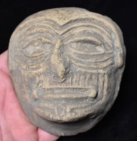 Pre-Columbian Mayan Pottery God Face