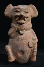Pre-Columbian Pottery 5 1/4" Mouse Rattle Figure.