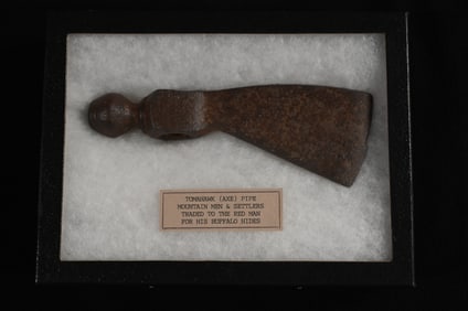 6 1/2" Tomahawk Axe Pipe in a 6 1/4" x 8 1/2" Display Case