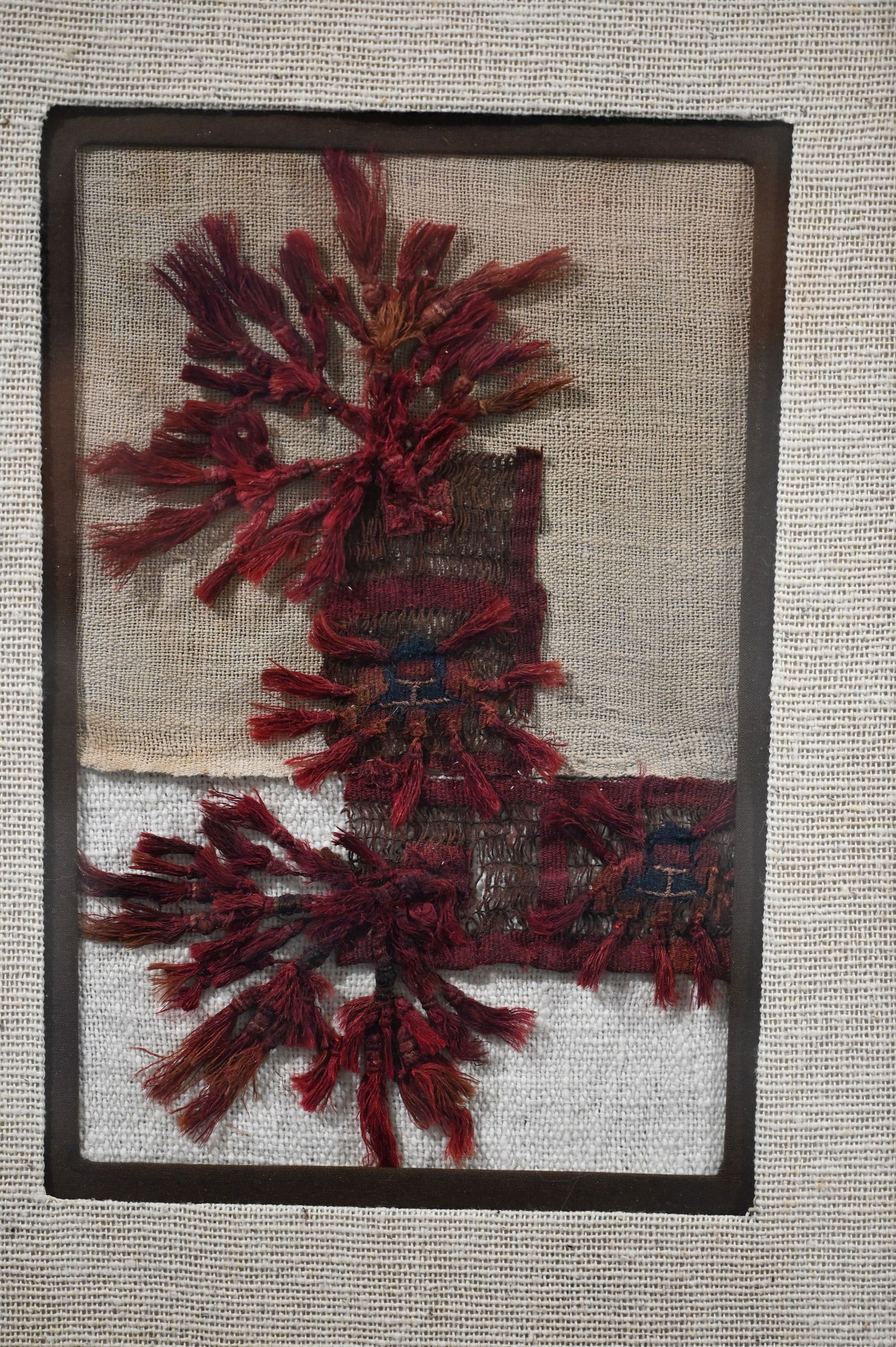 Ancient Peruvian Nazca Textile 200-300 A.D. in a 12" x 15 1/2" Frame. (1 of 10)