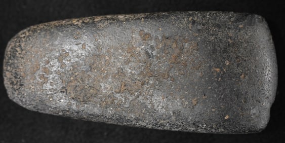 5 1/2" Black Granite Celt Found in Wabash Co. Indiana.