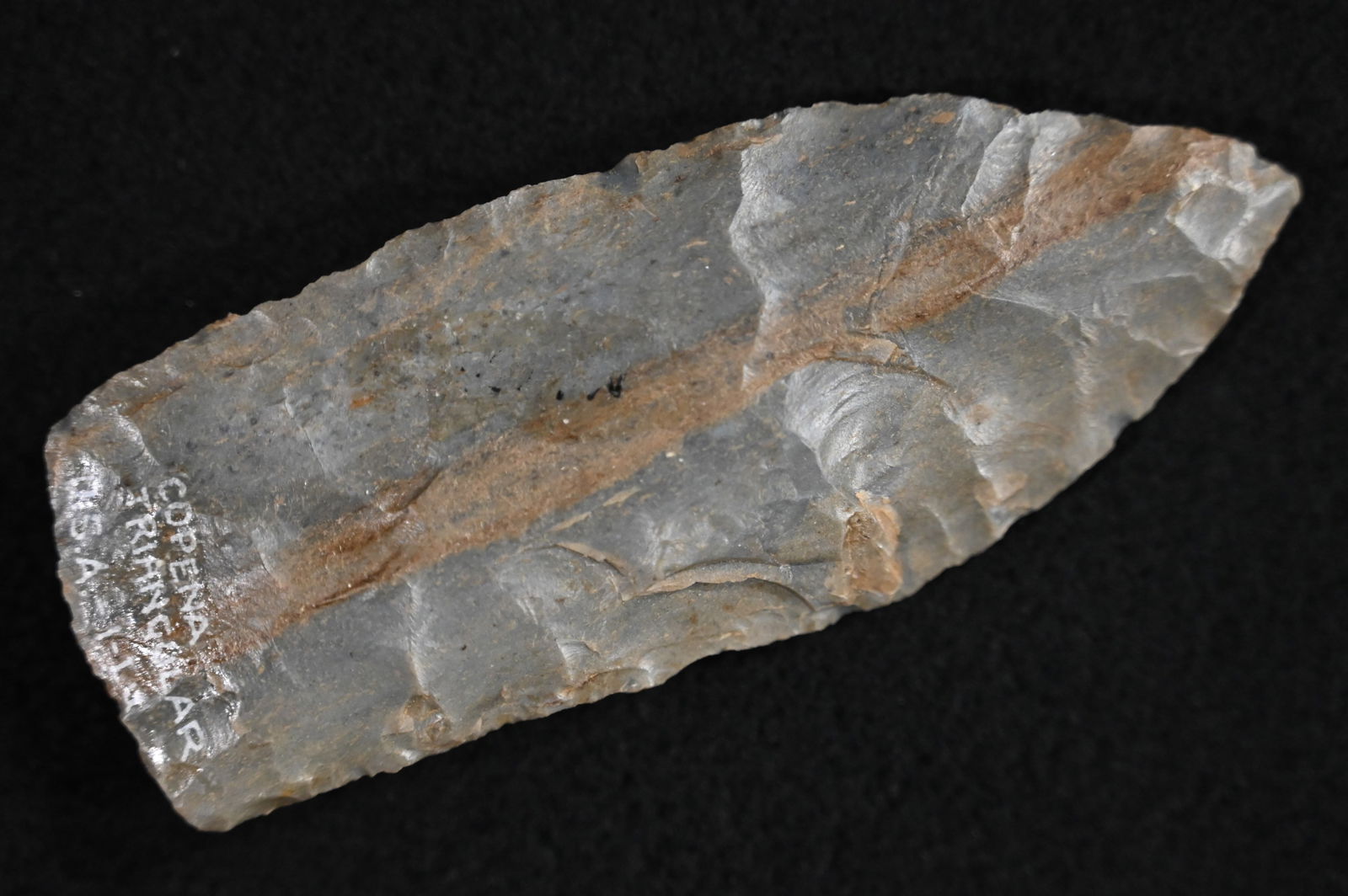 3 5/8" Copena Triangular Arrowhead Ex: Walt McIntyre Collection. (1 of 5)