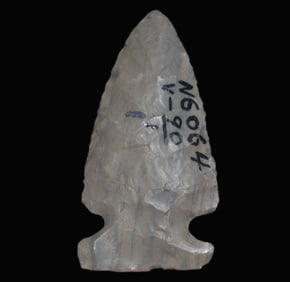 2" Big Sandy Arrowhead Made of Banded Hornstone found in Vermillion County, Illinois