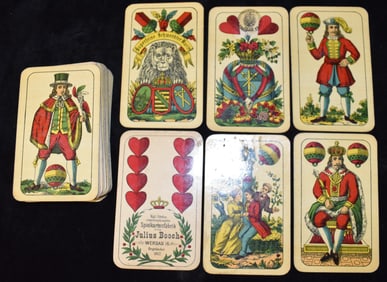 Superfeine Schwerdter Korte Deck 1812 - Tax stamped 1879-1888 - 30/32 Antique Playing Cards