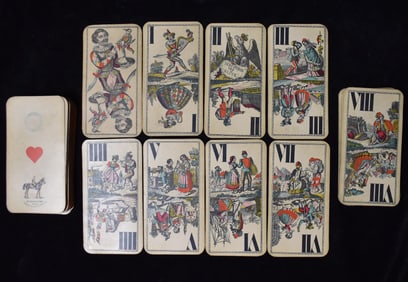 Austrian Tarock Type B Industrie and Gluck Tarot Cards - Trull Deck circa 1882 by Ferd Piatnik &