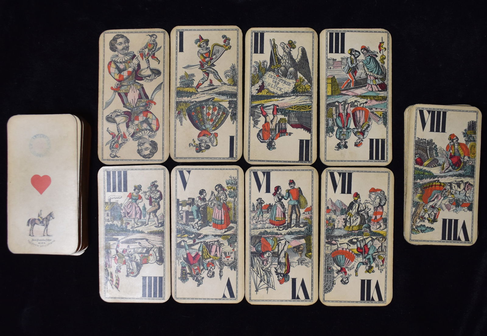 Austrian Tarock Type B Industrie and Gluck Tarot Cards - Trull Deck circa 1882 by Ferd Piatnik & (1 of 16)