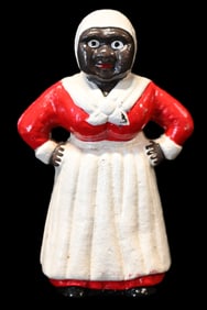 Cast Iron Aunt Jemima Coin Bank 7 3/4" Tall Circa late 1800's- early 1900's.