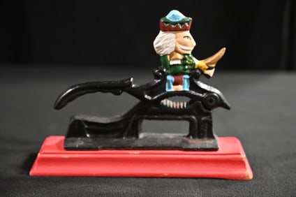 Vintage Toy Soldier Cast Iron Tabletop Nutcracker.