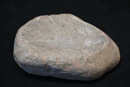 6 1/2" Stone Mortar for making Axes/Celts Found by Terry Lay in Lewis Co. Missouri.