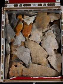 Cigar Box Full of Damaged Arrowheads found in Illinois/Missouri.