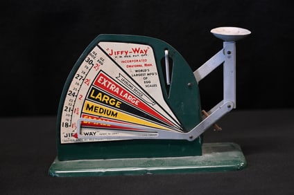 Vintage Green Jiffy-Way Egg Scale.