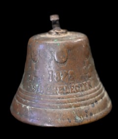 1878 Saignelegier Chantel Fondeur Brass Cow Bell 4" Tall.
