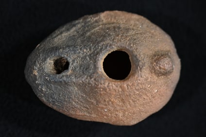 Holy Land Terracotta Oil Lamp Circa 500-700 AD.
