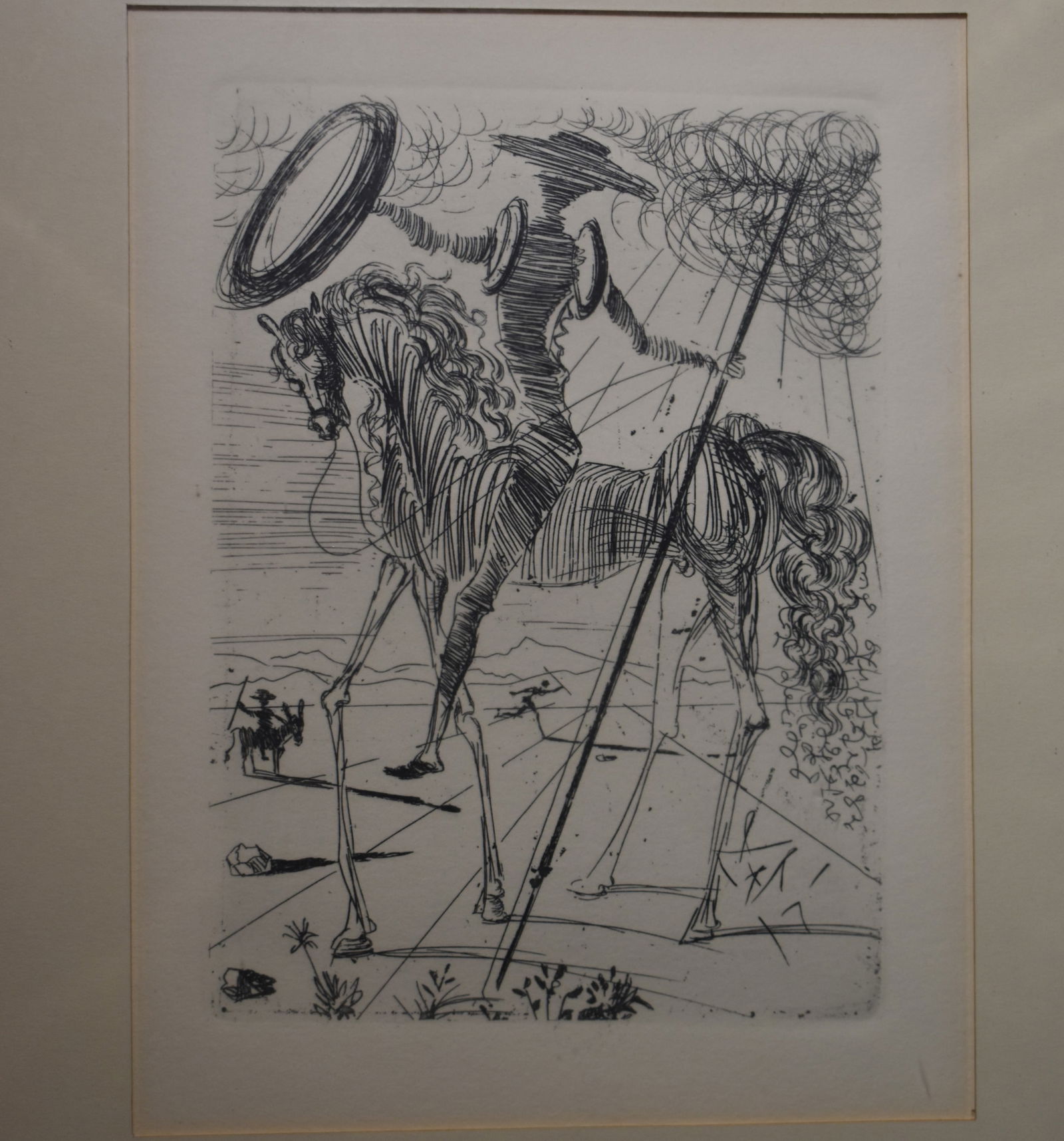 1960's Don Quixote by Salvador Dali Original Etching Signed in the Plate (1 of 5)