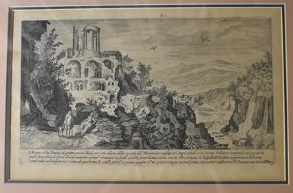 1606 Steel Engraving of Ancient Rome by Giles Sadeler (Plate 82) from the Vestigi Delle Antichita di