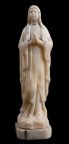 Vintage Marble Statue of Mary Made in Italy 8 1/8" Tall.