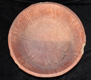 Pre-Columbian Mayan Colorful Hand Painted Polychrome Pottery Serving Bowl