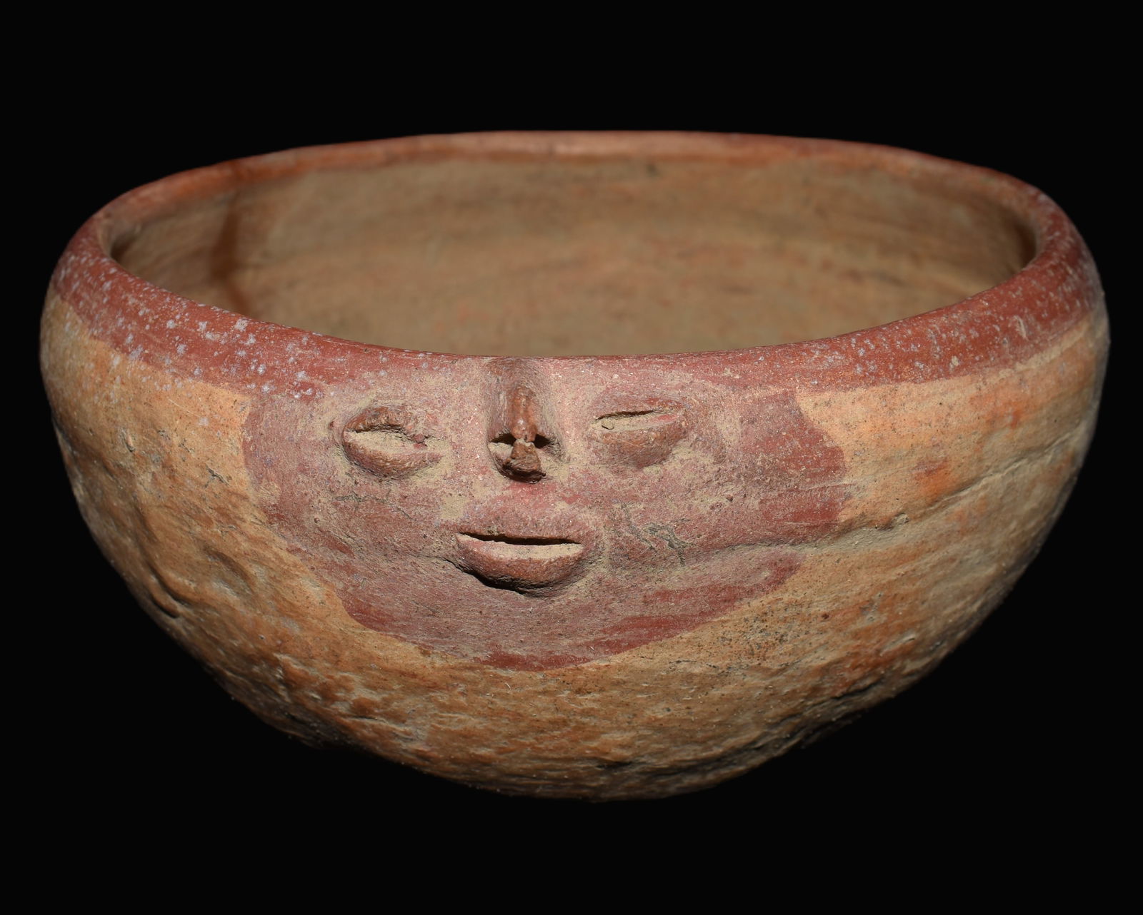 6 5/8" Pre-Columbian Mayan Face Effigial Pottery Vessel 300 BC Positive Oxygen Plumbate (1 of 7)
