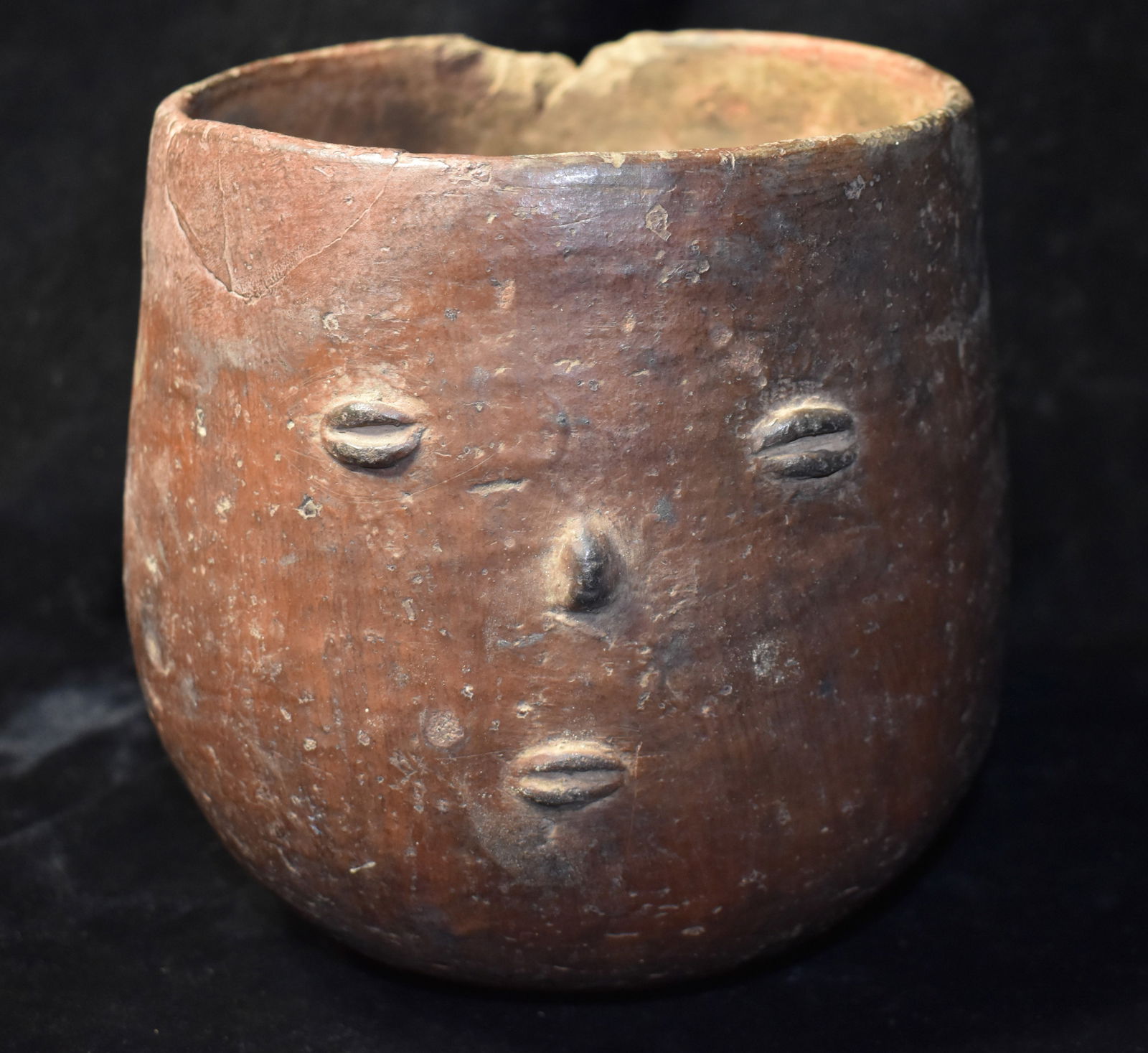Pre-Columbian Mayan Anthropomorphic Head Pottery Vessel (1 of 10)