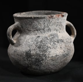 Pre-Columbian Mayan Handled Pottery Bowl