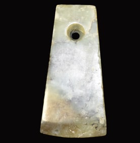 3 5/8" Jade Axe Pendant found in Liaoning Province Northeast China Neolithic Hongshan Culture