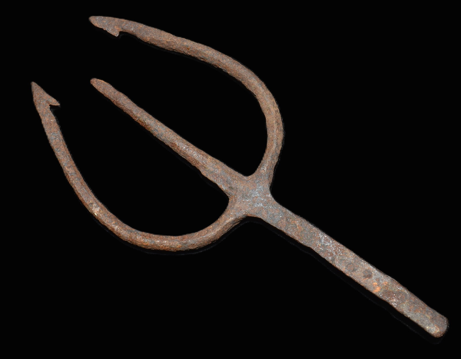 Hand Forged 19th Century Trident - Ozarks Fish Gig: Hand Forged 19th Century Trident - Ozarks Fish Gig. Fish gigging is a tradition in Missouri, especially in the Ozark region. An antique fish gig from Missouri would typically be a three or four prong 