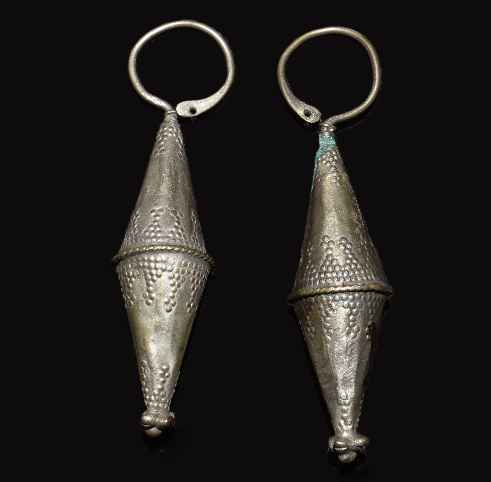 19th to Early 20th Century Silver Earrings from Saudi Arabia Bedouin (1 of 4)
