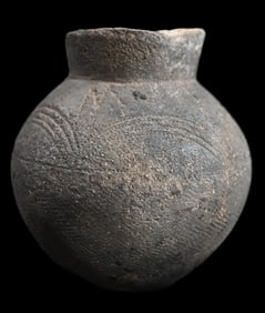 6 1/2" Ancient African Pottery Vessel w/ Geometric Designs