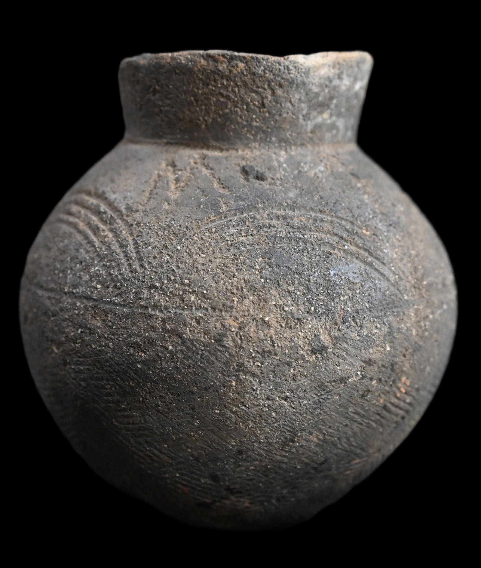 6 1/2" Ancient African Pottery Vessel w/ Geometric Designs (1 of 6)