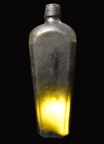 Early 1800's British Black Gin Pirate Bottle